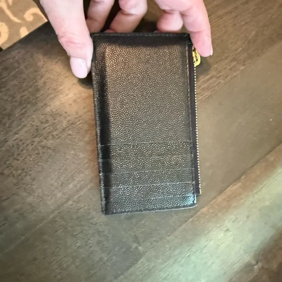 Yves Saint Laurent Black and Gold Card Holder - Picture 2 of 2